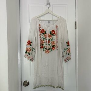 NWT Anthro Inspired Embroidered Boho Dress